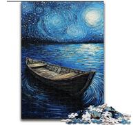 Puzzle 1000 pièces Night Sky Canoe pour Adultes et Adolescents, pour Un Moment de détente et de Partage, pour Un Amour de Couple Plus Intense (26x38cm)