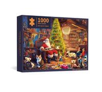 Puzzle 1000 Pièces Noël ""Animaux Festifs"", 52x38cm en Carton Blanc, Jeu Éducatif et Cadeau Ludique pour Enfants et Familles