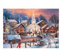Trefl- Vue sur la Ville Neige Animaux Personnes Période de Noël DIY Divertissement Créatif Cadeau Amusement Puzzles Classiques pour Adultes et Enfants à partir de 12 Ans Blanc, 10602, 1000 Pièces