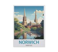 Puzzle 1000 Pièces,Norwich Norfolk,Puzzle 1000 Pieces Jeu De Famille Amusant pour Enfants Adultes(75x50cm)-HC17