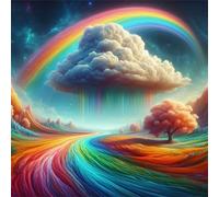 Puzzle 1000 pièces Nuage de la Route Arc-en-Ciel,Puzzles pour Adultes Jeux d'activités Familiales,Puzzle à Faire Soi-même pour Décoration Murale de la Maison