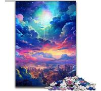 Puzzle 1000 pièces Nuages colorés et rêveurs en Carton, Cadeau de Noël pour Adolescents, réduction du Stress, Cadeau Unique et Cool pour la Famille, 1000 pièces(26x38cm)