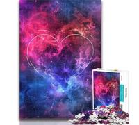 Puzzle 1000 pièces Nuages d'amour colorés Puzzle 1000 pièces pour Adultes Adolescents, Jouet éducatif intellectuel décompressant Cadeaux du Père Noël Secret 50x75cm