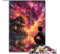 Puzzle 1000 pièces Nuages d'orage Puzzles en Bois pour Adultes 50x75cm Un Casse-tête Stimulant à Faire soi-même pour Les Adolescents