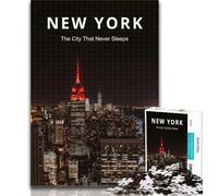 Puzzle 1000 pièces Nuit dansante New York Art Puzzle 1000 pièces pour Adultes et Adolescents, pour Jeu éducatif Défi Jouet Collection Artistes, Beaux-Arts 26x38cm