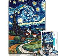 Puzzle 1000 pièces Nuit étoilée Ciel étoilé Puzzles 1000 pièces pour Adolescents, Art au Fusain Staycation Kill Time pour la décoration de la Maison 26x38cm