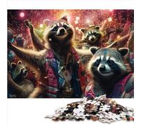 Puzzle 1000 pièces Nuit étoilée Raton Laveur Jouets Puzzle Puzzles en Bois Ados Enfants 1000 pièces pour Enfants et Adultes à partir de 9 Ans 1000 pièces (50 x 75 cm)
