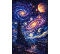 Puzzle 1000 Pièces Nuit Étoilée Ville 75x50 cm Classique Puzzles Art Relaxant et Stimulant, Loisir CréAtif Réservé aux Adolescents et Adultes