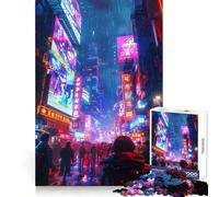 Puzzle 1000 pièces Nuits Cyberpunk pour Adultes Améliore la mémoire Découpe Laser Idée Cadeau de Noël (38x52cm)