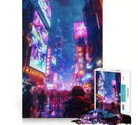Puzzle 1000 pièces Nuits Cyberpunk pour Adultes Un entraînement cérébral Amusant et de qualité supérieure,découpé au Laser,idéal pour Une activité de Groupe relaxante en intérieur (38x26cm)