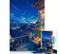 Puzzle 1000 pièces Nuits tranquilles en Ville pour Adolescents, Jeu de logique Fine, Loisirs faciles, Bords Nets, pour Les fêtes (38x26cm)