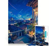 Puzzle 1000 pièces Nuits tranquilles en Ville pour Adultes, Jeu de logique mentale, Moment de sérénité, découpe Ferme, Cadeau de Noël (50x75cm)