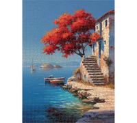 Puzzle 1000 Pièces, Océan & Arbre Puzzle en Bois Durable 1T#2184 | Puzzle en Bois, Découpe de Précision, Encres aux Couleurs Vives, Loisir Relaxant, Décoration Intérieure, Cadeau, 50x75cm