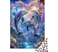 Puzzle 1000 Pièces Oceanic Fantasy Dolphins Puzzles pour Adolescents : Améliorent La Mémoire, Défi Éducatif, Cadeaux pour Les Amis Et La Famille 52x38cm/1000pcs