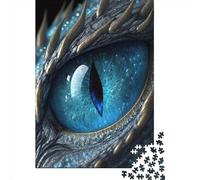 Puzzle 1000 Pièces Oeil de Dragon Bleu pour Adultes Décoration Unique pour La Maison et Cadeaux (38x26cm)