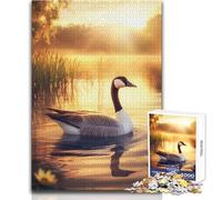 Puzzle 1000 pièces « Oie au Coucher du Soleil » - Jeu éducatif, Analyse et logique - Cadeau de Noël Secret - Dimensions : 50x75cm