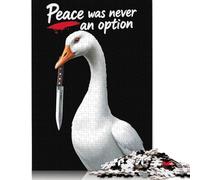 Puzzle 1000 pièces Oie avec Couteau 2 Puzzles carrés créatifs pour Adultes et Puzzles en Papier Jeu éducatif pour Adultes 38 x 26 cm/1000 pièces