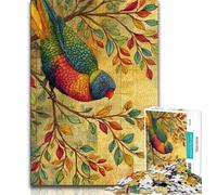 Puzzle 1000 pièces Oiseau Arc-en-Ciel effronté pour Adultes et Adolescents, Anti-Stress, défi Difficile, renforce l'amour Entre Couples 50x75cm