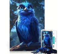 Puzzle 1000 pièces Oiseau Bleu dans la forêt,Animal,Assemblage Parfait,Art,Jeu Intelligent,activité de détente,Jeu Amusant,Cadeau d'anniversaire (38x26cm)