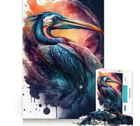 Puzzle 1000 pièces Oiseau Cran Bleu Aquarelle Ajustement Parfait,Activité ludique Intelligente,Jeu de détente Amusant,Cadeau de Jeu d'anniversaire (38x52cm)