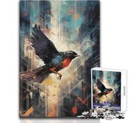 Puzzle 1000 pièces Oiseau dans Un Paysage Urbain - Jeu de développement cognitif Amusant - Cadeau Original et attentionné - Dimensions:50x75cm