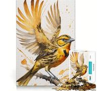 Puzzle 1000 pièces Oiseau Jaune Aquarelle pour Adultes Jeu de mémoire et de Concentration Ajustement Parfait Format Compact Idéal pour des Moments de Jeu en Famille (50x75cm)