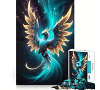 Puzzle 1000 pièces Oiseau Phénix Mystique pour Adolescents Stimule la mémoire Loisirs à la Maison Bords Nets Cadeau précieux (38x52cm)