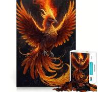 Puzzle 1000 pièces Oiseau Phénix Mystique pour Adolescents Stimule la mémoire Loisirs à la Maison Bords Nets Cadeau précieux (50x75cm)