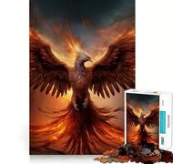 Puzzle 1000 pièces Oiseau Phénix Mystique pour Adultes Jeu de Concentration et de réflexion Jeu Silencieux et Amusant Bords serrés Cadeau de Noël (50x75cm)