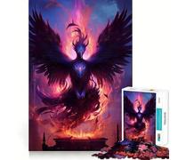 Puzzle 1000 pièces Oiseau Phénix Mystique pour Adultes Jeu de Concentration et de réflexion Jeu Silencieux et Amusant Bords serrés Cadeau de Noël (38x26cm)