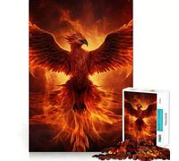Puzzle 1000 pièces Oiseau Phénix Mystique pour Adultes Jeu de Logique Clair et Détente Découpe Parfaite Cadeau Élégant (38x52cm)