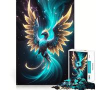 Puzzle 1000 pièces Oiseau Phénix Mystique pour Adultes Jeu de réflexion Paisible et Amusant Découpe Nette Pièce d'art de qualité (38x26cm)