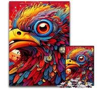 Puzzle 1000 pièces Oiseau psychédélique en Carton pour Adultes, Casse-tête Stimulant à Faire soi-même, Jeu Familial idéal ou Cadeau décoratif 26x38cm / 10,23x14,96 Pouces