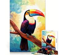 Puzzle 1000 pièces Oiseau Toucan Tropical pour Adolescents Défi Mental Paisible et Amusant Assemblage sans Couture Surprise d'anniversaire (50x75cm)