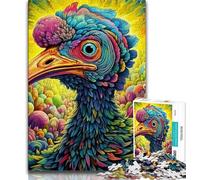 Puzzle 1000 pièces Oiseaux d'art psychédéliques pour Adolescents, Jeux Amusants en Famille, idéal comme Cadeau pour Toute la Famille (38x26cm)