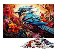 Puzzle 1000 pièces Oiseaux psychédéliques colorés Puzzles pour Adultes Puzzle en Papier pour Les Amoureux de l'été 1000 pièces (38 x 26 cm)