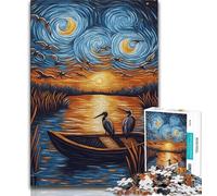 Puzzle 1000 pièces Oiseaux sous Les étoiles pour Adultes et Adolescents, Aide Le Cerveau à exercer des Jouets addictifs pour cultiver la Patience, Convient aux Couples 50x75cm
