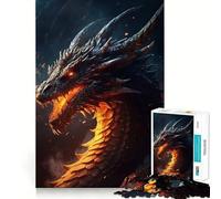 Puzzle 1000 pièces Old Fire Dragon pour Adolescents, Jouet cognitif, Passe-Temps apaisant, Finition Premium, liste de souhaits du Père Noël (38x26cm)