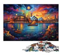 Puzzle 1000 pièces Opéra de Sydney et Port Jeu éducatif pour Adultes défi Cadeaux du Père Noël Secret 1000 pièces (75 x 50 cm)
