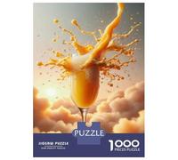 Puzzle 1000 Pièces Orange Juice Splash Art Print Puzzles pour Adolescents - Anti-Stress - Défi Éducatif - Cadeau d'anniversaire Unique 52x38cm/1000pcs