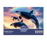 Puzzle 1000 pièces Orques Sautant sous Arc-en-Ciel, Jeu Éducatif Anti-Stress, Décoration Maison, Idée Cadeau Adulte 38x26cm