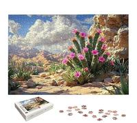 Puzzle 1000 Pièces Ouest, Puzzle 1000 Pièces pour Adultes et Enfants à Partir de 14 Ans, Cactus Puzzles Bois avec Une Boîte d'emballage Exquise, Puzzles pour Décoration Murale, Cadeau Femme, -6562