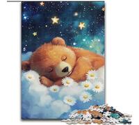 Puzzle 1000 pièces Ours Brun endormi Puzzles pour Adultes 1000 pièces Un pour Noël ou Un Anniversaire (Taille 50x75cm)