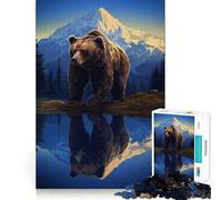 Puzzle 1000 pièces Ours Brun Grizzly Nature Découpe précise Art Logique Jeu Calme Activité d'anniversaire (50x75cm)
