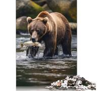 Puzzle 1000 pièces Ours Brun Grizzly Nature Puzzles pour Adultes Difficulté : Renforcer Les Relations Entre Les Membres de la Famille 1000 pièces (75 x 50 cm)