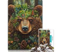 Puzzle 1000 pièces Ours Brun pour Adultes et Adolescents, Jouets Éducatifs, Jeux Anti-Stress, Décoration Murale 38x26cm