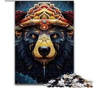 Puzzle 1000 pièces Ours Brun, Puzzle Difficile pour Adultes, Interaction familiale et Cadeau Amusant, Design Abstrait Dynamique (Taille 50x75cm)