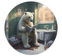 Puzzle 1000 pièces Ours Brun, Puzzle Rond 1000 pièces, soirée de Jeux en Famille, décoration intérieure et entraînement cérébral, Cadeau 67,5 x 67,5 cm
