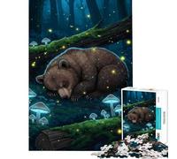 Puzzle 1000 pièces Ours endormi dans Une forêt Magique Idéal pour Un Anniversaire Noël décoration intérieure Jeu éducatif à partir de 14 Ans 38x26cm