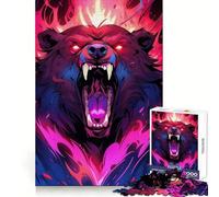 Puzzle 1000 pièces Ours Grizzly Fury pour Adultes Stimulation cérébrale Loisirs Assemblage sécurisé Idée Cadeau Noël (38x52cm)